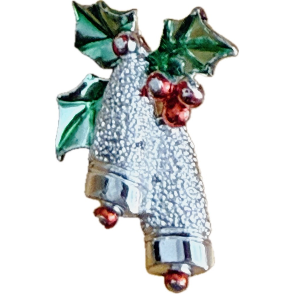Festive Holly and Bells‎ Brooch